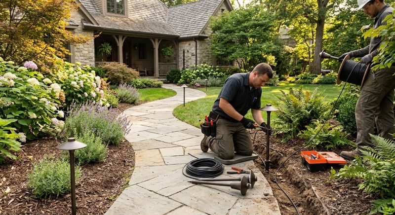 Sidewalk Lighting Installation in Kansas City, KS